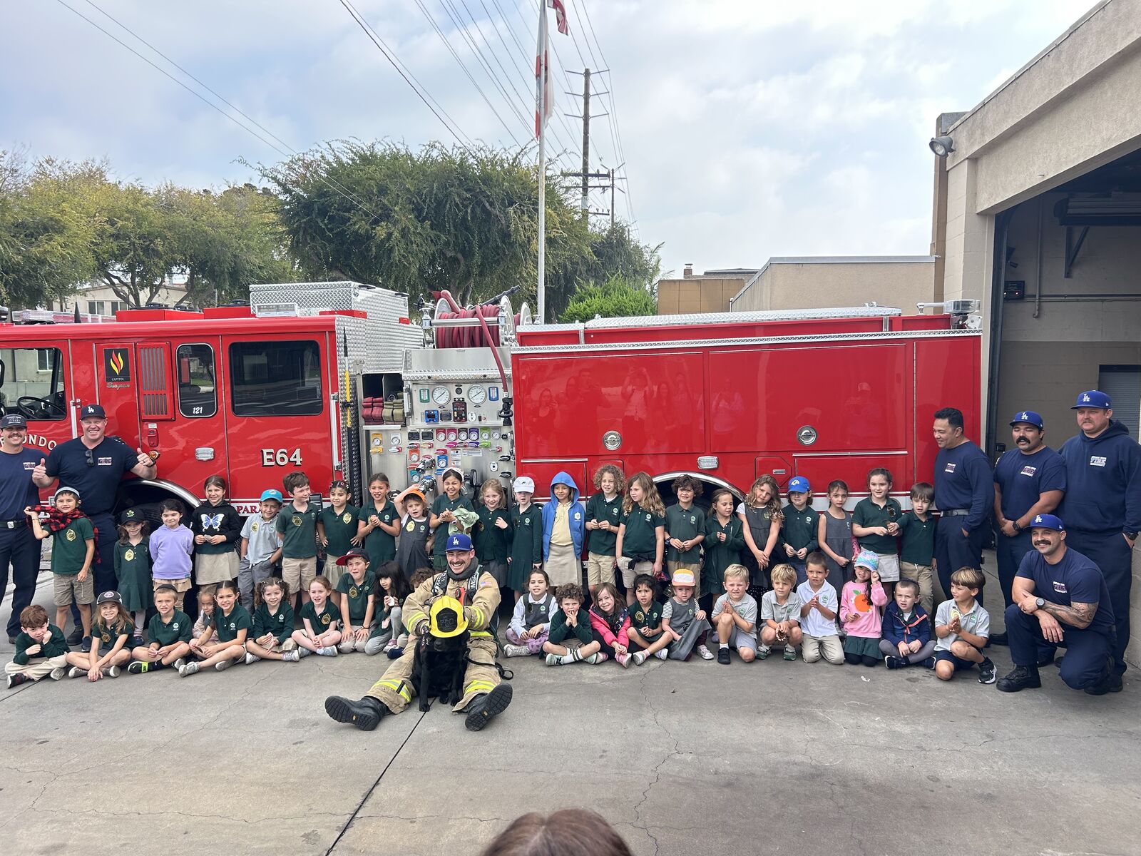 Academy students visiting a local fire station